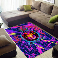 Chuuk Tropical Sunset Coordinates Area Rug Neon Graffiti Polynesian Tribal