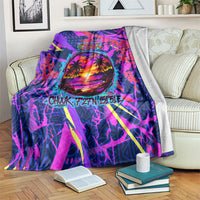 Chuuk Tropical Sunset Coordinates Blanket Neon Graffiti Polynesian Tribal