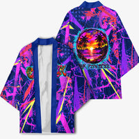 Chuuk Tropical Sunset Coordinates Kimono Neon Graffiti Polynesian Tribal