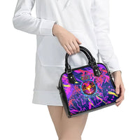 Chuuk Tropical Sunset Coordinates Shoulder Handbag Neon Graffiti Polynesian Tribal