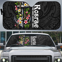 Kosrae Nautical Heritage Auto Sun Shade Polynesian Tribal Anchor With Plumeria Tropical Art