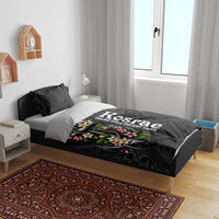 Kosrae Nautical Heritage Bedding Set Polynesian Tribal Anchor With Plumeria Tropical Art