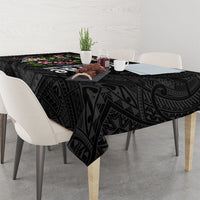 Kosrae Nautical Heritage Tablecloth Polynesian Tribal Anchor With Plumeria Tropical Art