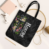Kosrae Nautical Heritage Tote Bag Polynesian Tribal Anchor With Plumeria Tropical Art