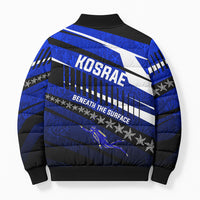 Kosrae Deep Sea Scuba Diving Bomber Puffer Jacket Blue Hole Beneath The Surface Coral Reef Graphic Art