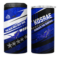 Kosrae Deep Sea Scuba Diving 4 in 1 Can Cooler Tumbler Blue Hole Beneath The Surface Coral Reef Graphic Art