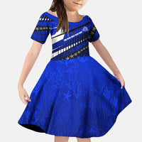 Kosrae Deep Sea Scuba Diving Family Matching Mermaid Dress and Hawaiian Shirt Blue Hole Beneath The Surface Coral Reef Graphic Art TS04 Daughter's Dress Blue Black - Polynesian Pride