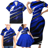Kosrae Deep Sea Scuba Diving Family Matching Short Sleeve Bodycon Dress and Hawaiian Shirt Blue Hole Beneath The Surface Coral Reef Graphic Art TS04 - Polynesian Pride