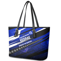 Kosrae Deep Sea Scuba Diving Leather Tote Bag Blue Hole Beneath The Surface Coral Reef Graphic Art