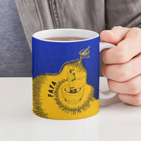 Kosrae Fafa Culinary Heritage Ceramic Mug Kosraean Gold Taro Tradition Illustration With Coconut Leaves
