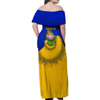Kosrae Fafa Culinary Heritage Family Matching Off Shoulder Maxi Dress and Hawaiian Shirt Kosraean Gold Taro Tradition Illustration With Coconut Leaves TS04 - Polynesian Pride