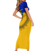 Kosrae Fafa Culinary Heritage Family Matching Short Sleeve Bodycon Dress and Hawaiian Shirt Kosraean Gold Taro Tradition Illustration With Coconut Leaves TS04 - Polynesian Pride