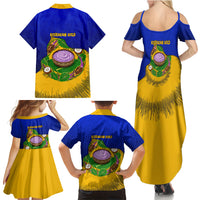 Kosrae Fafa Culinary Heritage Family Matching Summer Maxi Dress and Hawaiian Shirt Kosraean Gold Taro Tradition Illustration With Coconut Leaves TS04 - Polynesian Pride