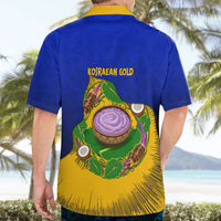 Kosrae Fafa Culinary Heritage Hawaiian Shirt Kosraean Gold Taro Tradition Illustration With Coconut Leaves