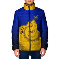 Kosrae Fafa Culinary Heritage Padded Jacket Kosraean Gold Taro Tradition Illustration With Coconut Leaves