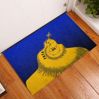 Kosrae Fafa Culinary Heritage Rubber Doormat Kosraean Gold Taro Tradition Illustration With Coconut Leaves