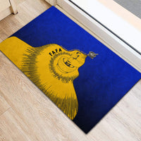 Kosrae Fafa Culinary Heritage Rubber Doormat Kosraean Gold Taro Tradition Illustration With Coconut Leaves