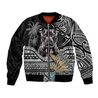 Polynesian Pitbull Bomber Jacket Polynesian Pattern And Pitbull TS04 Unisex Black - Polynesian Pride