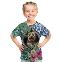 Polynesian Yorkshire Terrier Kid T Shirt Polynesian Pattern And Yorkshire Terrier TS04 Multicolor - Polynesian Pride