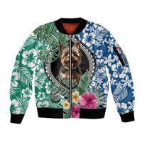 Polynesian Yorkshire Terrier Sleeve Zip Bomber Jacket Polynesian Pattern And Yorkshire Terrier TS04 Unisex Multicolor - Polynesian Pride