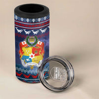 Tonga Christmas 4 in 1 Can Cooler Tumbler with Singing Whale Ocean Scene National Coat of Arms - Polynesian Pride