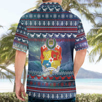 Tonga Christmas Hawaiian Shirt with Singing Whale Ocean Scene National Coat of Arms - Polynesian Pride