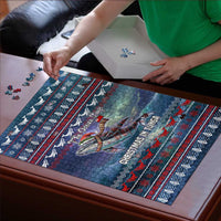 Tonga Christmas Puzzle with Singing Whale Ocean Scene National Coat of Arms - Polynesian Pride