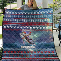 Tonga Christmas Quilt with Singing Whale Ocean Scene National Coat of Arms - Polynesian Pride
