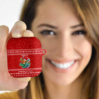 Tonga Christmas AirPods Case with Sea Turtle Coral Reef Design Snowflake Pattern and National Emblem - Polynesian Pride
