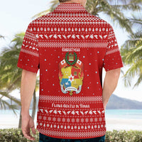 Tonga Christmas Hawaiian Shirt with Sea Turtle Coral Reef Design Snowflake Pattern and National Emblem - Polynesian Pride