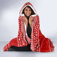 Tonga Christmas Hooded Blanket with Sea Turtle Coral Reef Design Snowflake Pattern and National Emblem - Polynesian Pride