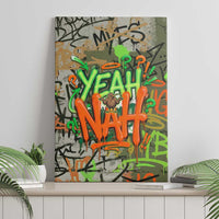 Yeah Nah Graffiti Skull New Zealand Slang Canvas Wall Art Kiwi Grunge Brick Wall and Bold Urban Street Art TS04 - Polynesian Pride