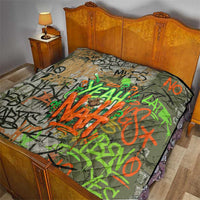 Yeah Nah Graffiti Skull New Zealand Slang Quilt Kiwi Grunge Brick Wall and Bold Urban Street Art TS04 - Polynesian Pride