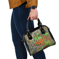 Yeah Nah Graffiti Skull New Zealand Slang Shoulder Handbag Kiwi Grunge Brick Wall and Bold Urban Street Art TS04 - Polynesian Pride