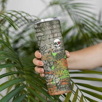 Yeah Nah Graffiti Skull New Zealand Slang Skinny Tumbler Kiwi Grunge Brick Wall and Bold Urban Street Art TS04 - Polynesian Pride