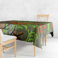 Yeah Nah Graffiti Skull New Zealand Slang Tablecloth Kiwi Grunge Brick Wall and Bold Urban Street Art TS04 - Polynesian Pride