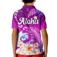Hawaii Plumeria Flower Kid Polo Shirt Plumeria FLowers And Polynesian Pattern TS04 - Polynesian Pride