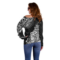 Hawaii Polynesian Off Shoulder Sweater Gorila Tatoo Polynesian Style TS04 - Polynesian Pride