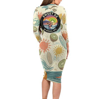 NZ Slang Sweet As Kiwi Shaka Sign Family Matching Long Sleeve Bodycon Dress and Hawaiian Shirt New Zealand Surfboards Sun and Tropical Beach Retro TS04 - Polynesian Pride
