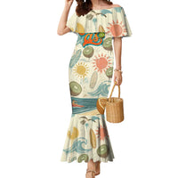 NZ Slang Sweet As Kiwi Shaka Sign Mermaid Dress New Zealand Surfboards Sun and Tropical Beach Retro TS04 Women Beige - Polynesian Pride