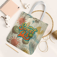 NZ Slang Sweet As Kiwi Shaka Sign Tote Bag New Zealand Surfboards Sun and Tropical Beach Retro