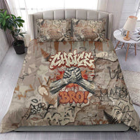 Choice Bro Graffiti Handshake Bedding Set New Zealand Slang Fern Brick Wall and Urban Street Art TS04 - Polynesian Pride