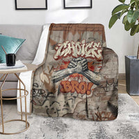 Choice Bro Graffiti Handshake Blanket New Zealand Slang Fern Brick Wall and Urban Street Art TS04 - Polynesian Pride