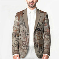 Choice Bro Graffiti Handshake Blazer New Zealand Slang Fern Brick Wall and Urban Street Art TS04 - Polynesian Pride