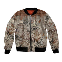 Choice Bro Graffiti Handshake Bomber Jacket New Zealand Slang Fern Brick Wall and Urban Street Art TS04 Unisex Multicolor - Polynesian Pride