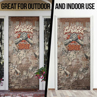 Choice Bro Graffiti Handshake Door Cover New Zealand Slang Fern Brick Wall and Urban Street Art TS04 - Polynesian Pride