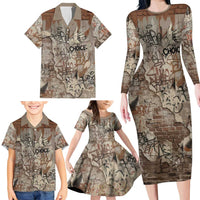 Choice Bro Graffiti Handshake Family Matching Long Sleeve Bodycon Dress and Hawaiian Shirt New Zealand Slang Fern Brick Wall and Urban Street Art TS04 - Polynesian Pride