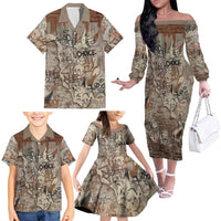 Choice Bro Graffiti Handshake Family Matching Off The Shoulder Long Sleeve Dress and Hawaiian Shirt New Zealand Slang Fern Brick Wall and Urban Street Art TS04 - Polynesian Pride
