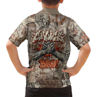 Choice Bro Graffiti Handshake Family Matching Off Shoulder Maxi Dress and Hawaiian Shirt New Zealand Slang Fern Brick Wall and Urban Street Art TS04 - Polynesian Pride