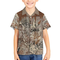 Choice Bro Graffiti Handshake Kid Hawaiian Shirt New Zealand Slang Fern Brick Wall and Urban Street Art TS04 Kid Multicolor - Polynesian Pride